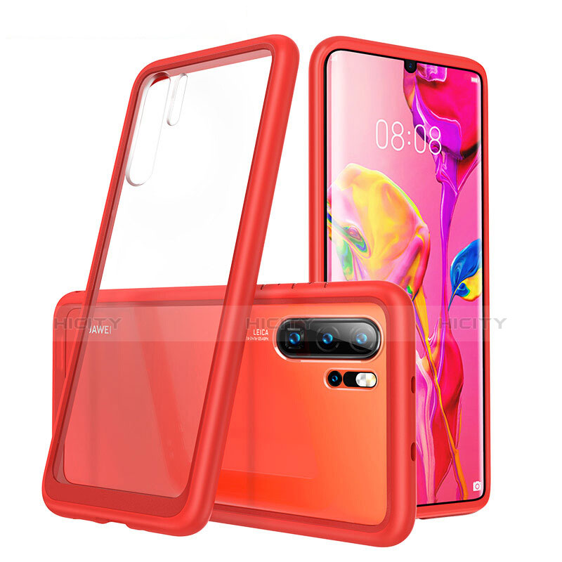 Carcasa Bumper Funda Silicona Transparente Espejo M02 para Huawei P30 Pro New Edition Rojo