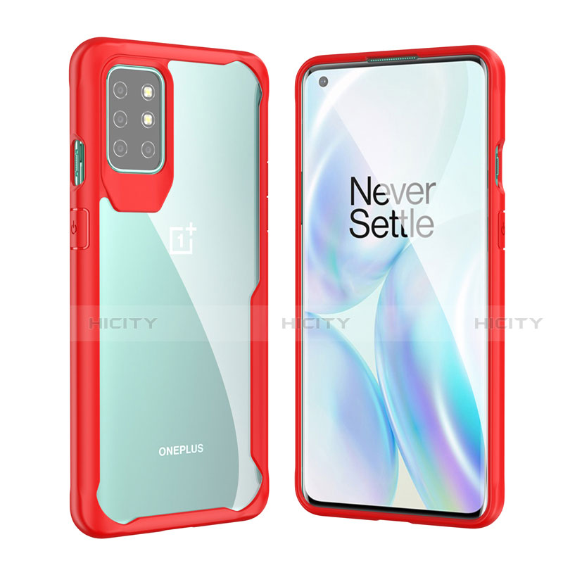 Carcasa Bumper Funda Silicona Transparente Espejo M02 para OnePlus 8T 5G Rojo