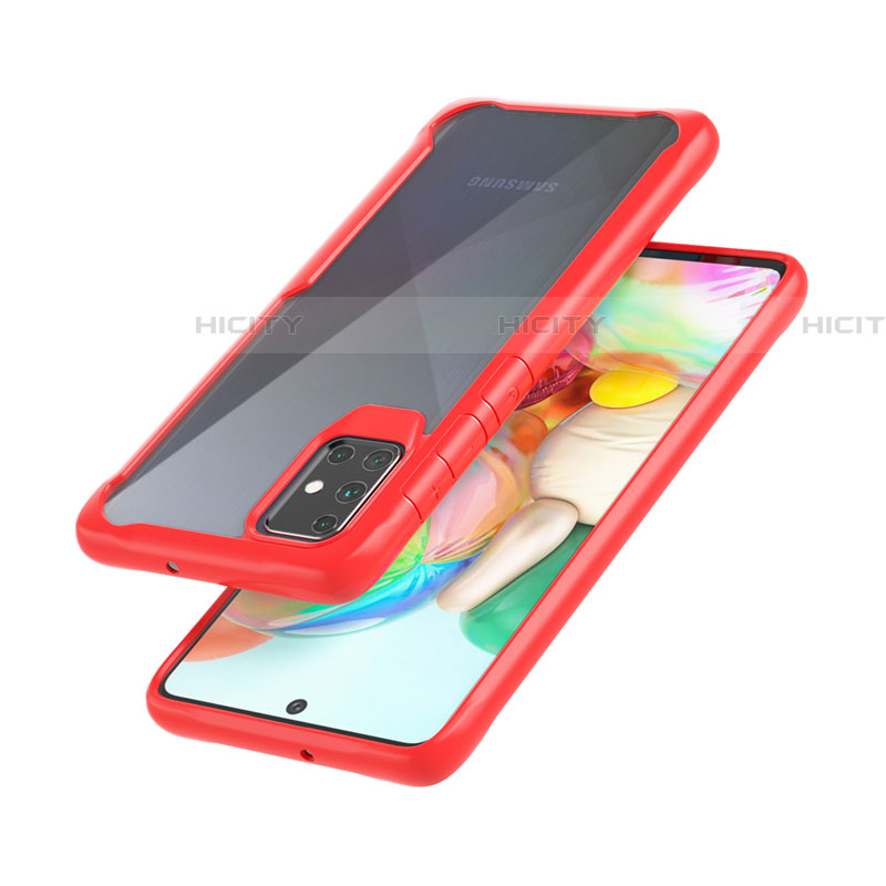 Carcasa Bumper Funda Silicona Transparente Espejo M02 para Samsung Galaxy A71 5G Rojo