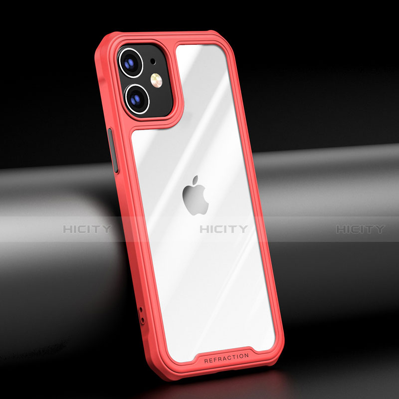 Carcasa Bumper Funda Silicona Transparente Espejo M04 para Apple iPhone 12 Mini Rojo