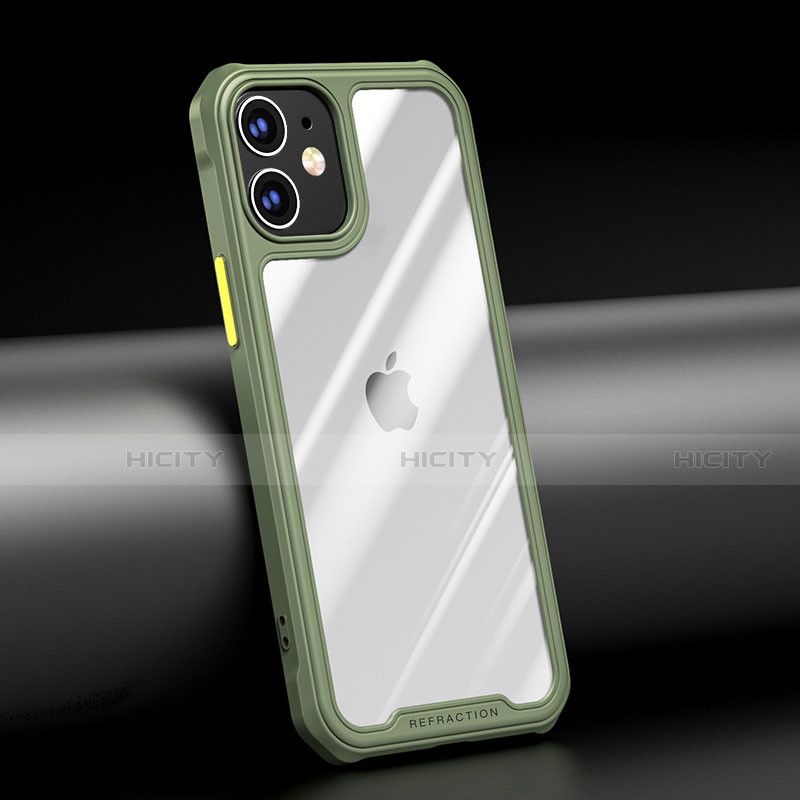 Carcasa Bumper Funda Silicona Transparente Espejo M04 para Apple iPhone 12 Verde