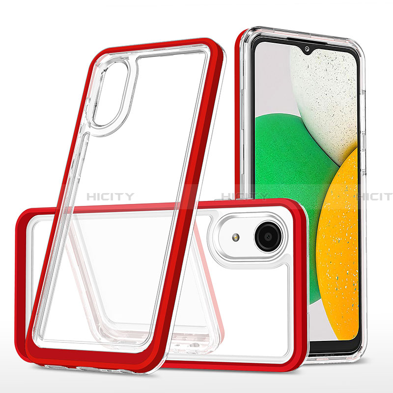 Carcasa Bumper Funda Silicona Transparente Espejo MQ1 para Samsung Galaxy A03 Core Rojo