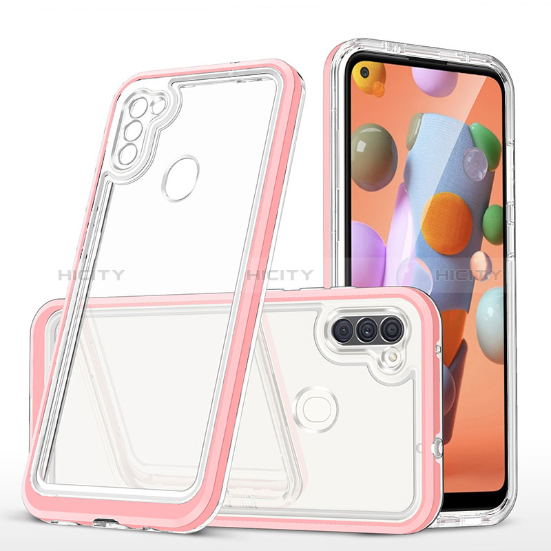 Carcasa Bumper Funda Silicona Transparente Espejo MQ1 para Samsung Galaxy A11 Oro Rosa