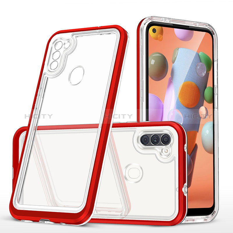 Carcasa Bumper Funda Silicona Transparente Espejo MQ1 para Samsung Galaxy A11 Rojo