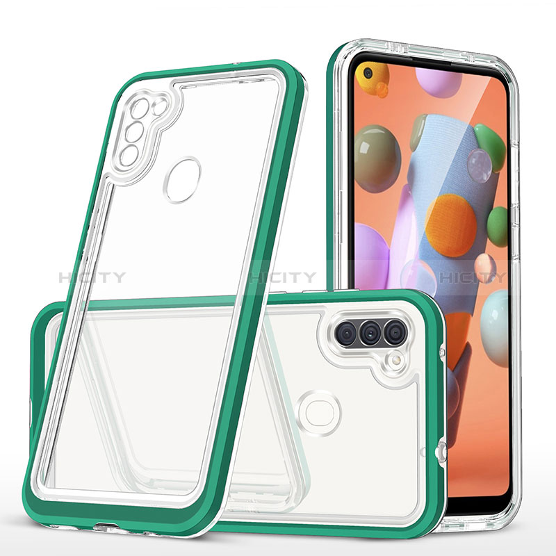 Carcasa Bumper Funda Silicona Transparente Espejo MQ1 para Samsung Galaxy A11 Verde