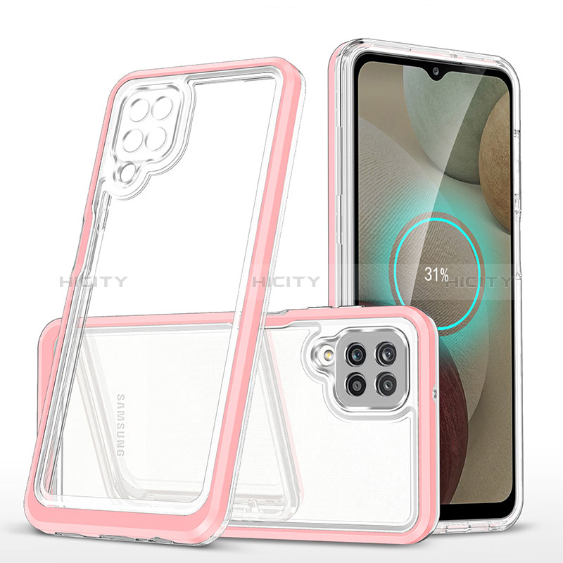 Carcasa Bumper Funda Silicona Transparente Espejo MQ1 para Samsung Galaxy A12 Nacho Oro Rosa