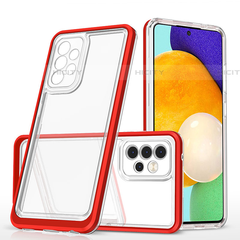 Carcasa Bumper Funda Silicona Transparente Espejo MQ1 para Samsung Galaxy A52 4G Rojo