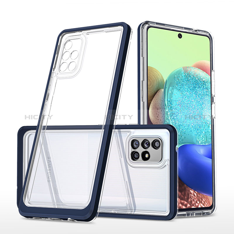 Carcasa Bumper Funda Silicona Transparente Espejo MQ1 para Samsung Galaxy A71 5G Azul