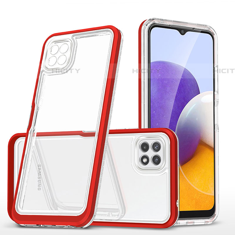 Carcasa Bumper Funda Silicona Transparente Espejo MQ1 para Samsung Galaxy F42 5G Rojo