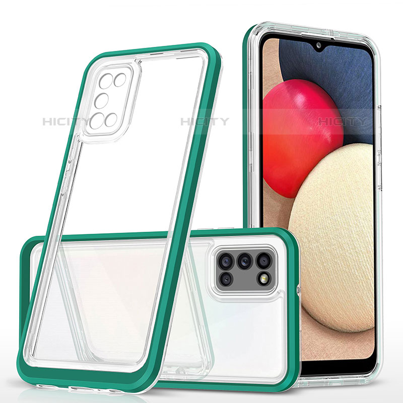 Carcasa Bumper Funda Silicona Transparente Espejo MQ1 para Samsung Galaxy M02s Verde