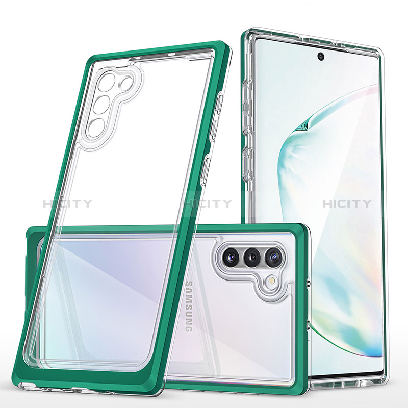 Carcasa Bumper Funda Silicona Transparente Espejo MQ1 para Samsung Galaxy Note 10 5G Verde