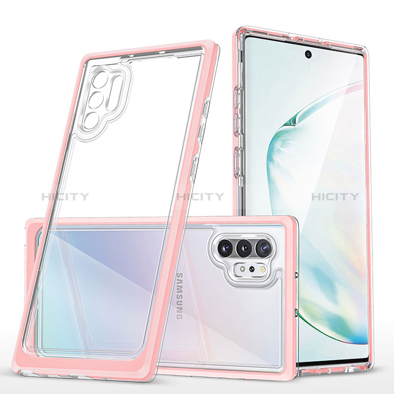 Carcasa Bumper Funda Silicona Transparente Espejo MQ1 para Samsung Galaxy Note 10 Plus 5G Oro Rosa