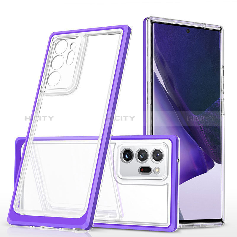 Carcasa Bumper Funda Silicona Transparente Espejo MQ1 para Samsung Galaxy Note 20 Ultra 5G Morado