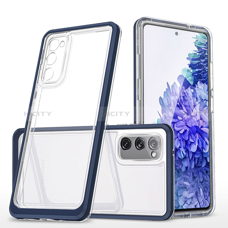 Carcasa Bumper Funda Silicona Transparente Espejo MQ1 para Samsung Galaxy S20 FE 4G Azul