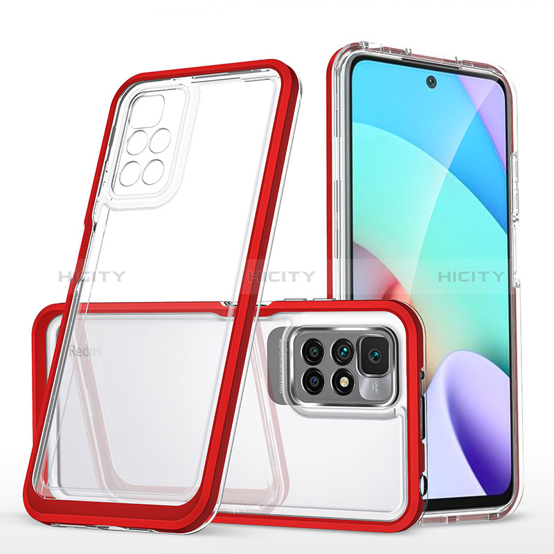 Carcasa Bumper Funda Silicona Transparente Espejo MQ1 para Xiaomi Redmi 10 (2022) Rojo