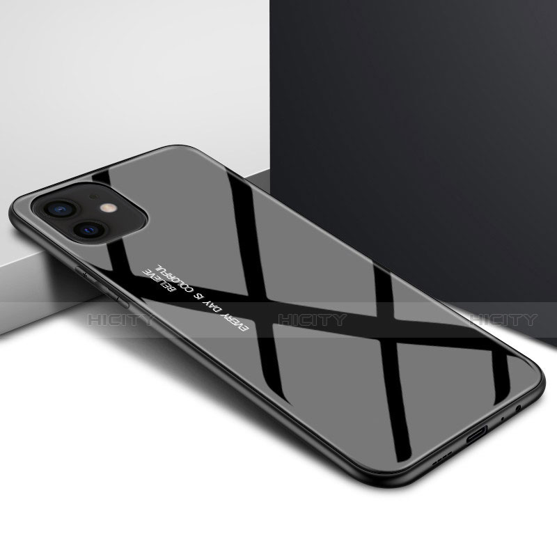 Carcasa Bumper Funda Silicona Transparente Espejo N01 para Apple iPhone 12 Negro