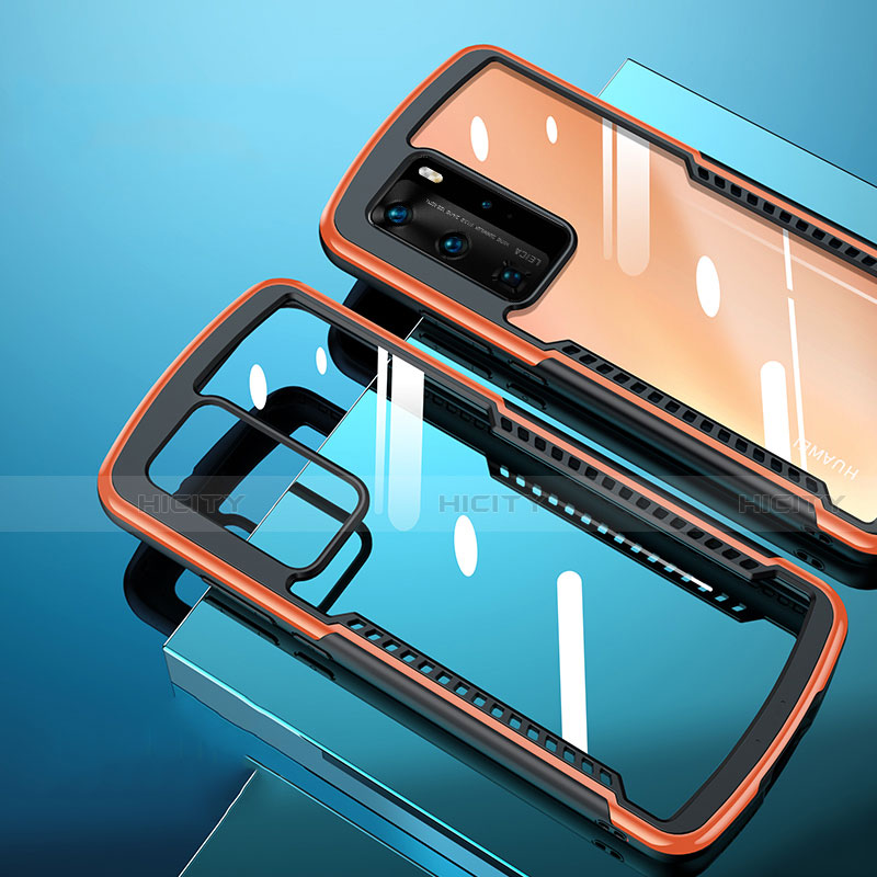 Carcasa Bumper Funda Silicona Transparente Espejo N08 para Huawei P40 Pro Naranja