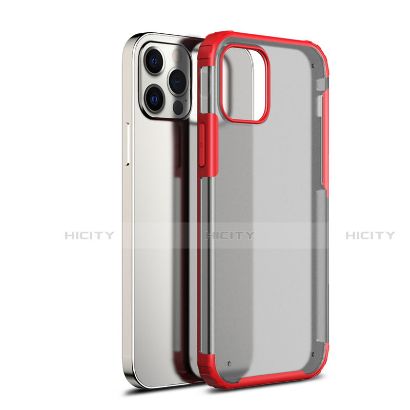 Carcasa Bumper Funda Silicona Transparente Espejo para Apple iPhone 12 Pro Max Rojo