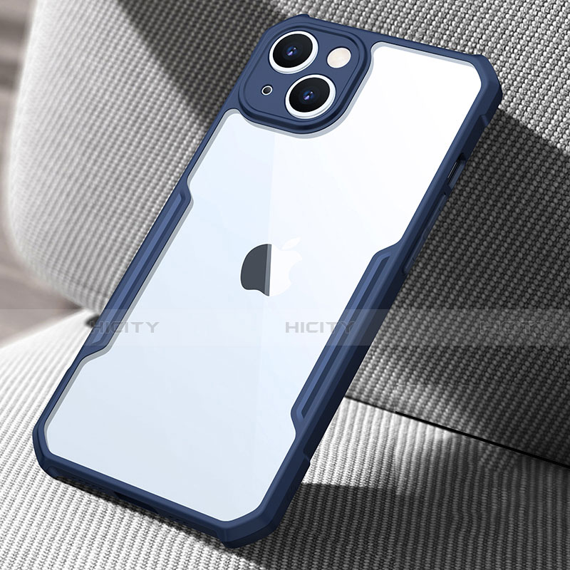 Carcasa Bumper Funda Silicona Transparente Espejo para Apple iPhone 14 Azul