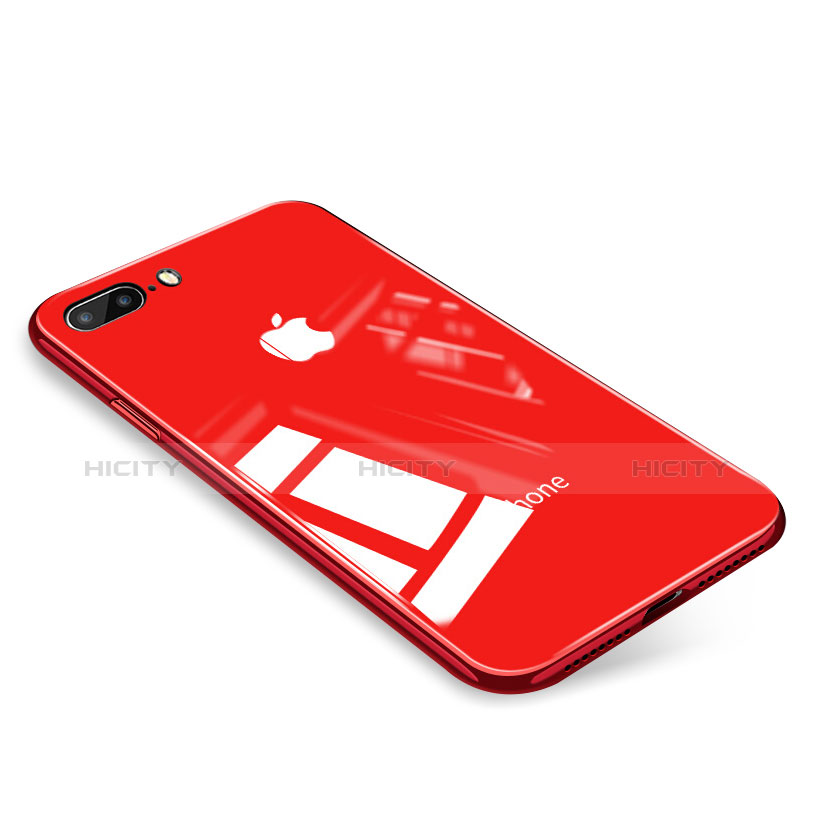 Carcasa Bumper Funda Silicona Transparente Espejo para Apple iPhone 7 Plus Rojo