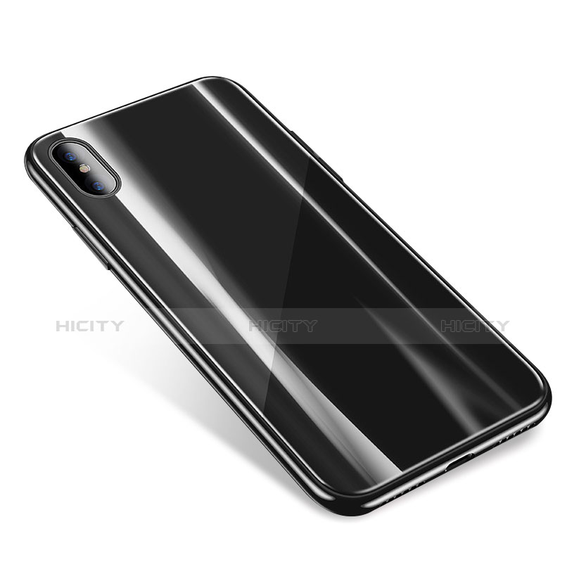 Carcasa Bumper Funda Silicona Transparente Espejo para Apple iPhone X Negro