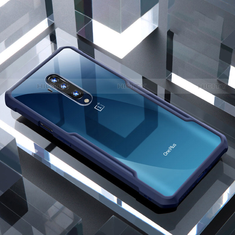 Carcasa Bumper Funda Silicona Transparente Espejo para OnePlus 7T Pro Azul