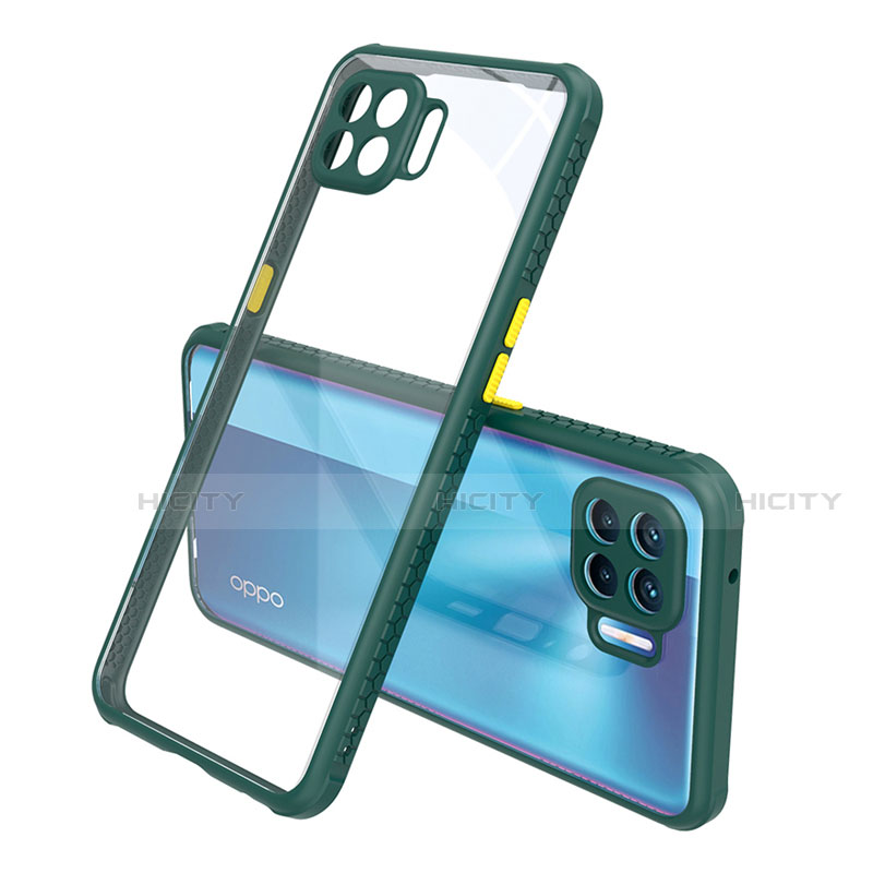 Carcasa Bumper Funda Silicona Transparente Espejo para Oppo A93 Verde Noche