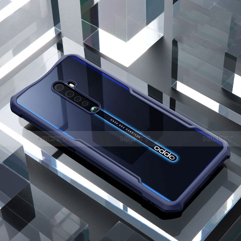 Carcasa Bumper Funda Silicona Transparente Espejo para Oppo Reno2 Azul