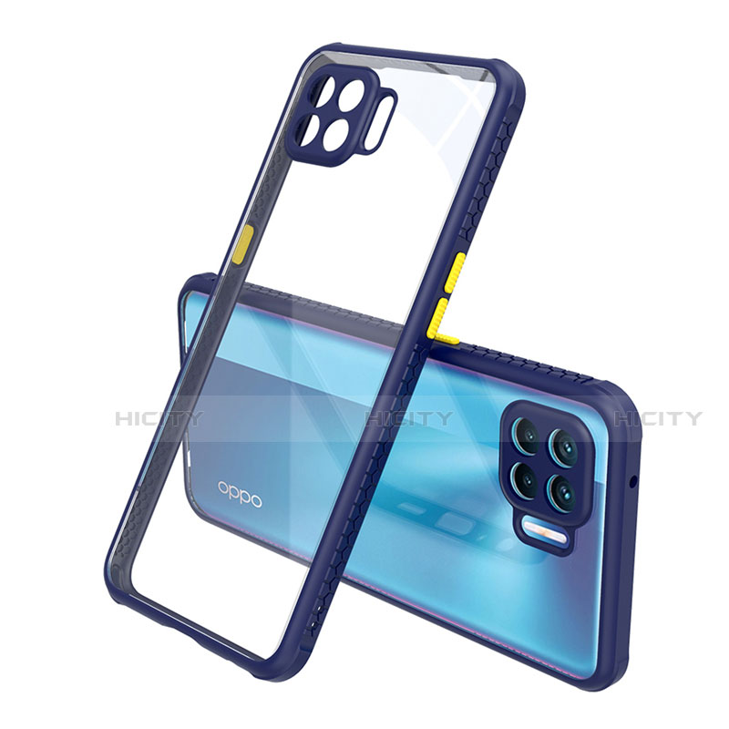 Carcasa Bumper Funda Silicona Transparente Espejo para Oppo Reno4 Lite Azul