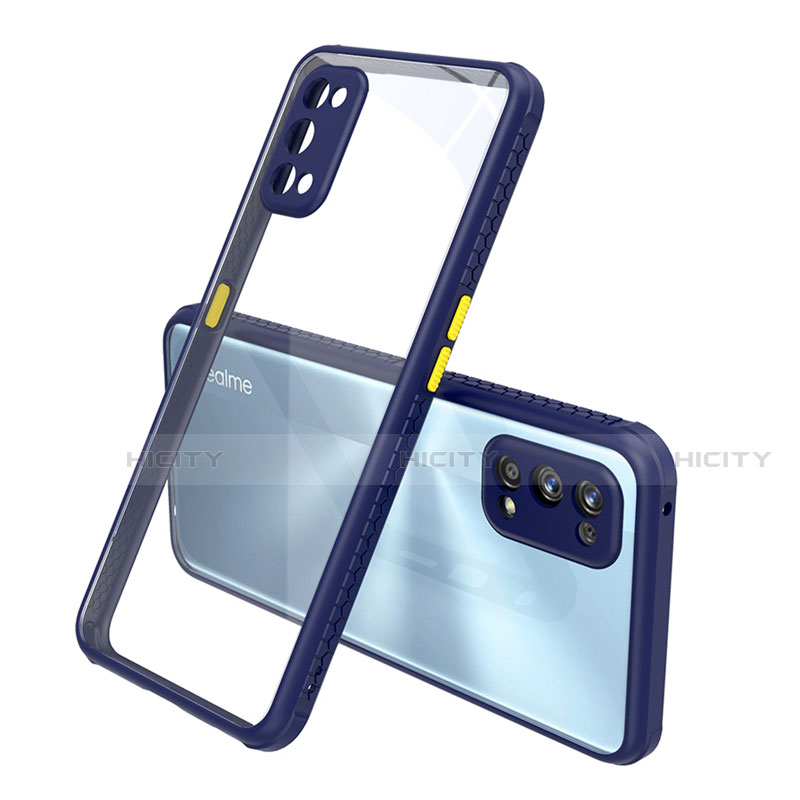 Carcasa Bumper Funda Silicona Transparente Espejo para Realme 7 Pro Azul