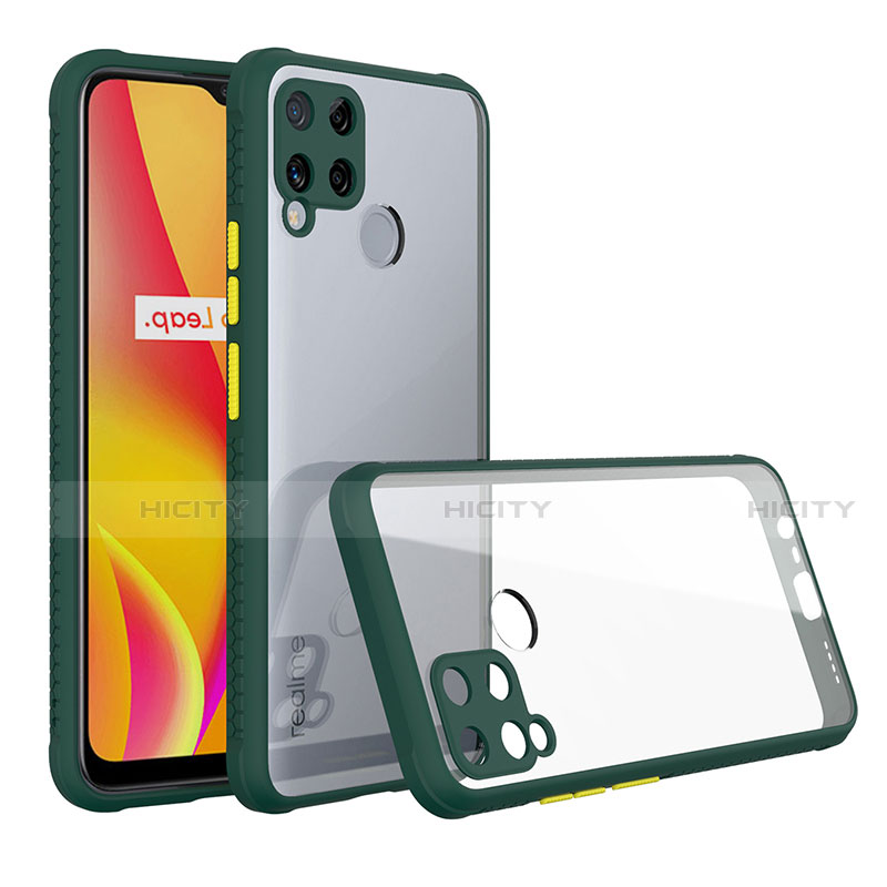 Carcasa Bumper Funda Silicona Transparente Espejo para Realme C15 Verde Noche