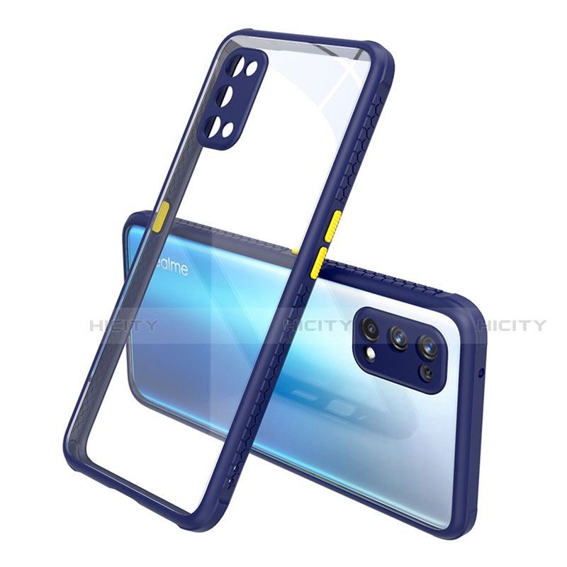 Carcasa Bumper Funda Silicona Transparente Espejo para Realme X7 5G Azul