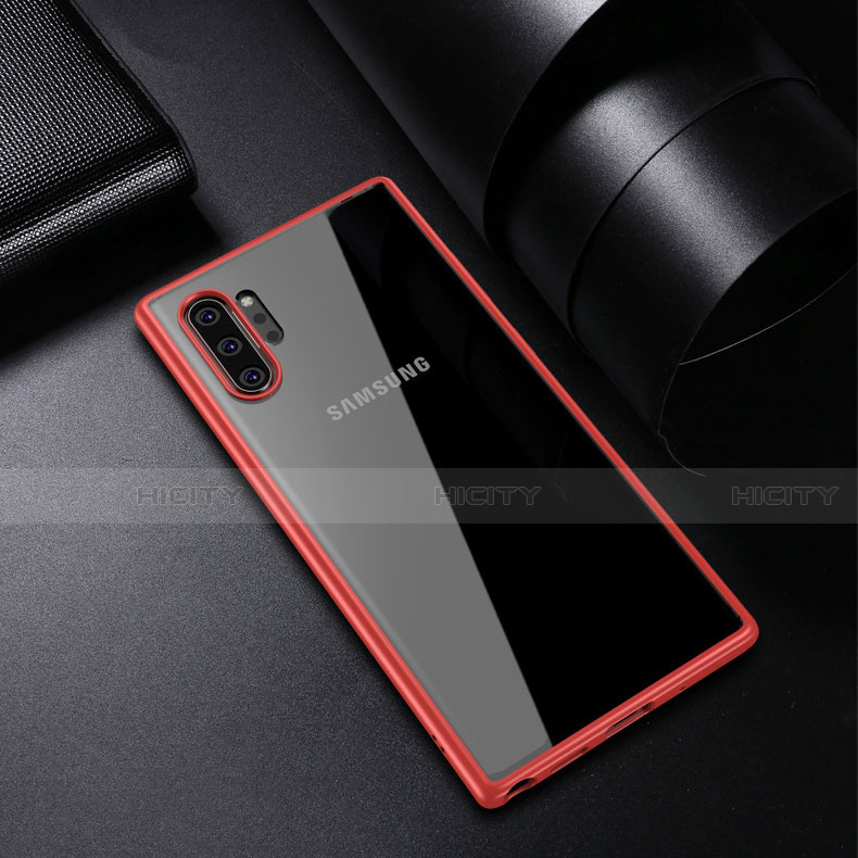 Carcasa Bumper Funda Silicona Transparente Espejo para Samsung Galaxy Note 10 Plus 5G Rojo