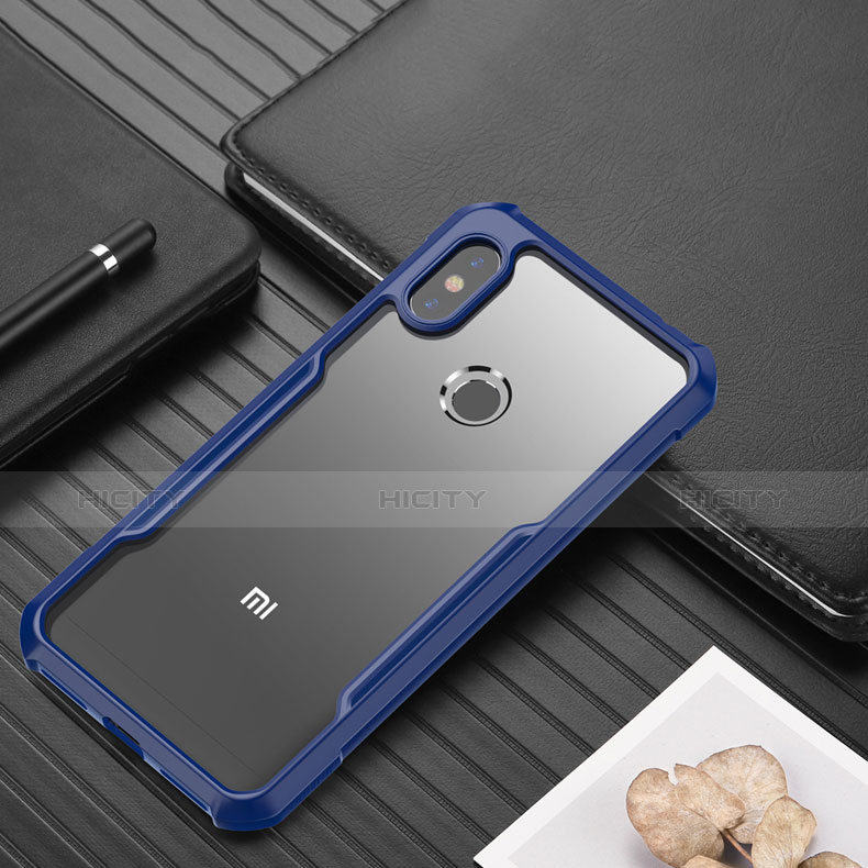 Carcasa Bumper Funda Silicona Transparente Espejo para Xiaomi Redmi Note 6 Pro Azul