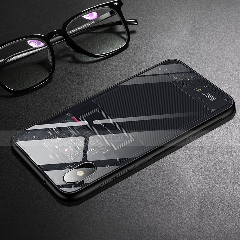 Carcasa Bumper Funda Silicona Transparente Espejo S01 para Xiaomi Mi 8 Pro Global Version Negro