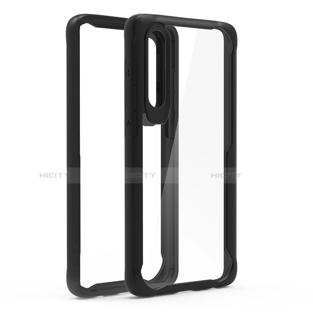 Carcasa Bumper Funda Silicona Transparente Espejo T02 para Huawei P30 Negro