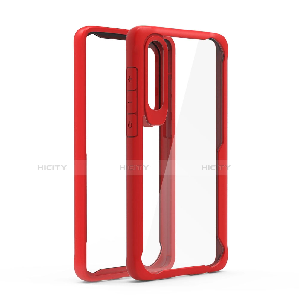 Carcasa Bumper Funda Silicona Transparente Espejo T02 para Huawei P30 Rojo