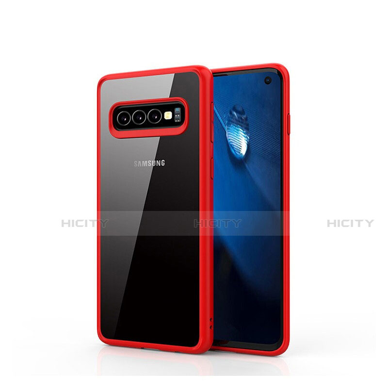 Carcasa Bumper Funda Silicona Transparente Espejo T02 para Samsung Galaxy S10 5G Rojo