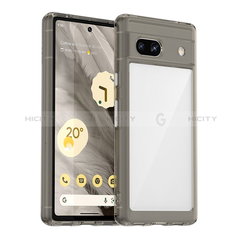 Carcasa Bumper Funda Silicona Transparente J01S para Google Pixel 7a 5G Gris