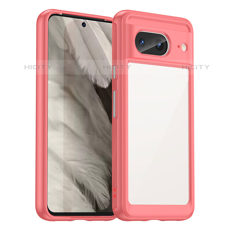 Carcasa Bumper Funda Silicona Transparente J01S para Google Pixel 8 5G Rojo