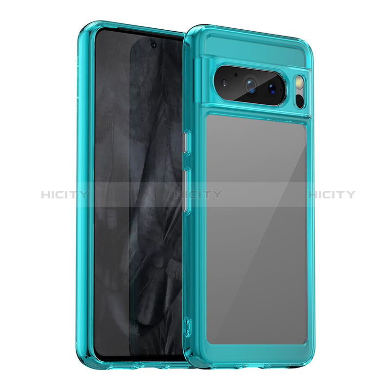 Carcasa Bumper Funda Silicona Transparente J01S para Google Pixel 8 Pro 5G Azul