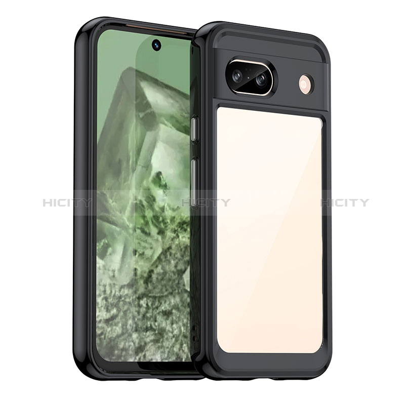 Carcasa Bumper Funda Silicona Transparente J01S para Google Pixel 8a 5G Negro