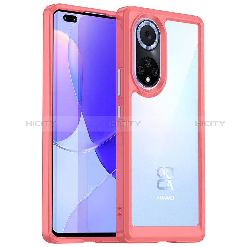 Carcasa Bumper Funda Silicona Transparente J01S para Huawei Honor 50 Pro 5G Rojo