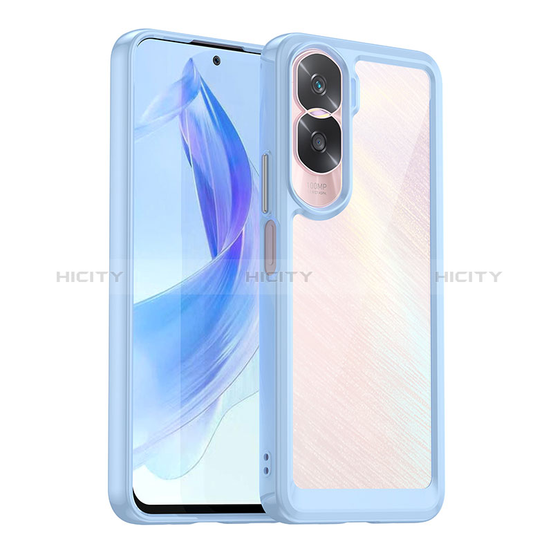 Carcasa Bumper Funda Silicona Transparente J01S para Huawei Honor 90 Lite 5G Azul Claro