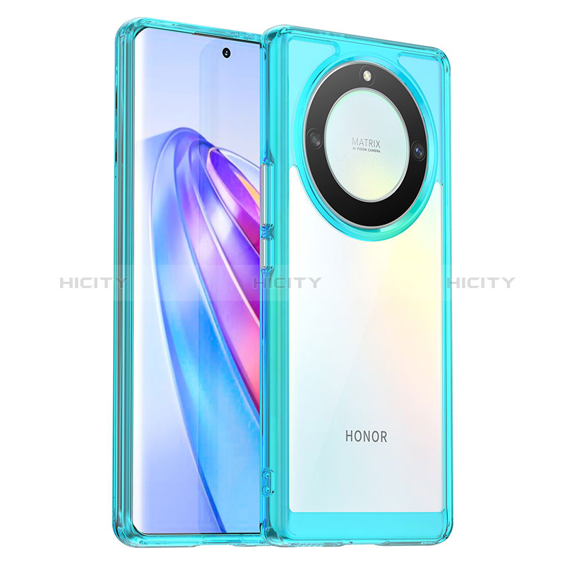 Carcasa Bumper Funda Silicona Transparente J01S para Huawei Honor X9a 5G Azul