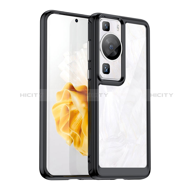 Carcasa Bumper Funda Silicona Transparente J01S para Huawei P60 Pro Negro