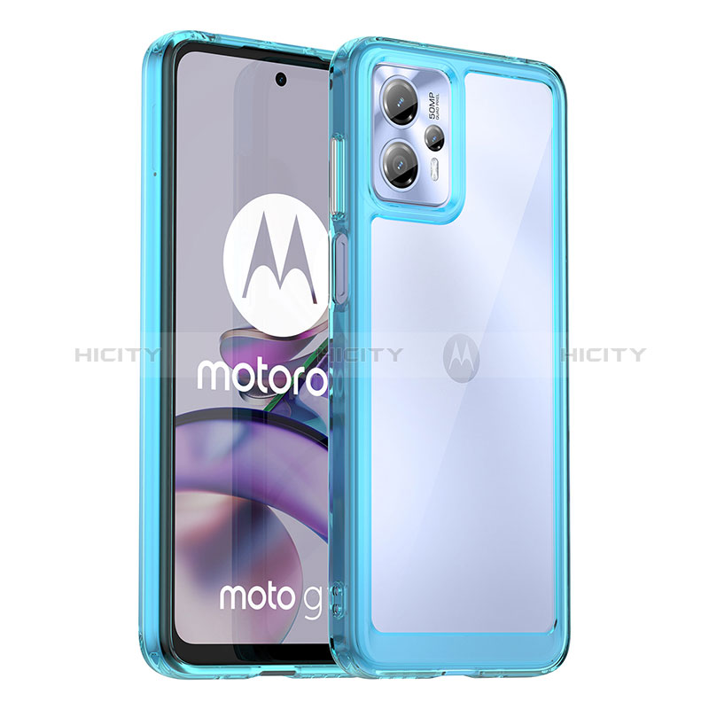 Carcasa Bumper Funda Silicona Transparente J01S para Motorola Moto G13 Azul