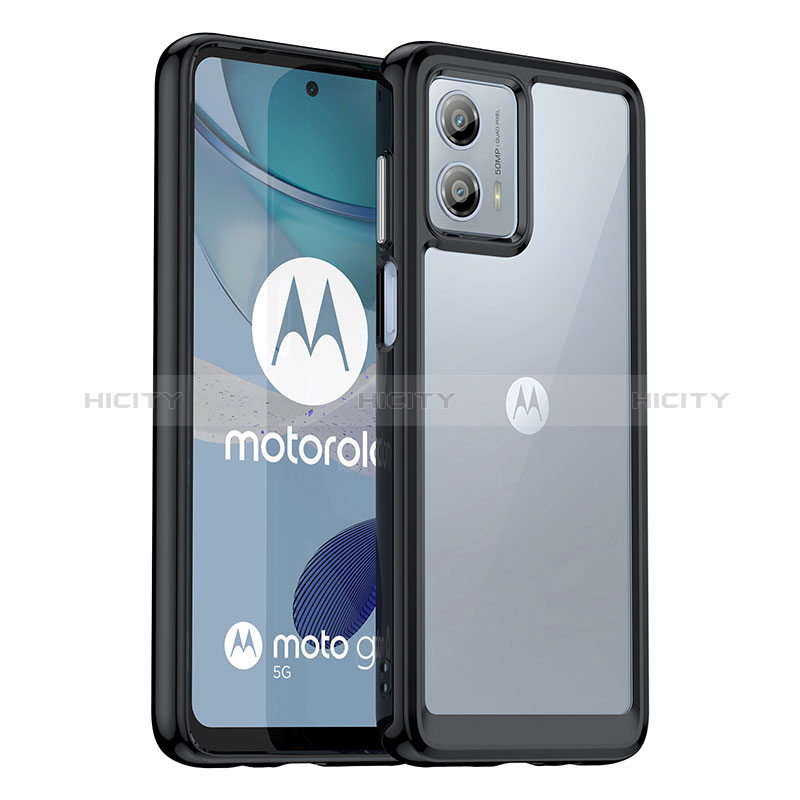 Carcasa Bumper Funda Silicona Transparente J01S para Motorola Moto G53j 5G Negro