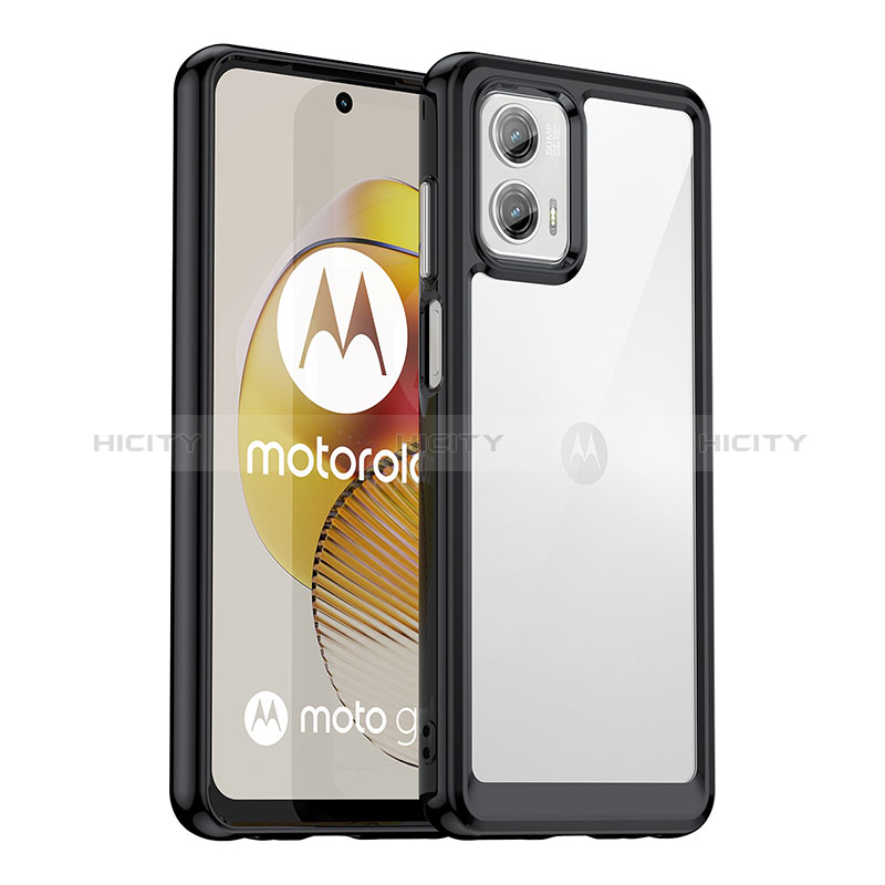 Carcasa Bumper Funda Silicona Transparente J01S para Motorola Moto G73 5G Negro