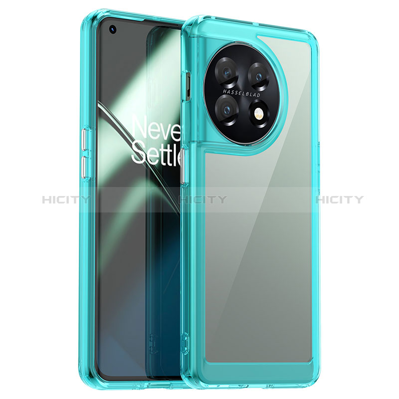 Carcasa Bumper Funda Silicona Transparente J01S para OnePlus 11 5G Azul